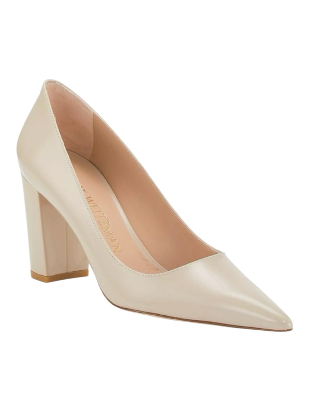 NWOB Stuart Weitzman Dune Stuart Pointed Toe Block Heel Pumps - Sz 10